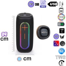 Hepu HP-S01 Taşınabilir Şarjlı Bluetooth Hoparlör 3000 Mah Rgb Aux.usb.tf 20W Rms Tws Type-C Şarj