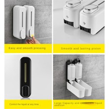 Ayla Stand 2'li Set - 300 ml Duvara Monte Sıvı El Sabunu Dispenseri (Beyaz ve Siyah)