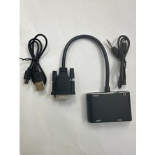 Leonpro VGA HDMI Çevirici Ses Girişli VGA HDMI Çevirici Kaynak VGA Monitör HDMI