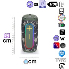 Hepu HP-S01 Taşınabilir Şarjlı Bluetooth Hoparlör 3000 Mah Rgb Aux.usb.tf 20W Rms Tws Type-C Şarj