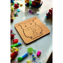 Eğitici Puzzle 4mm Plywood Ahşap Boyanabilir Çocuklar Için Hayvanlar Baykuş - Hayvanlar Serisi