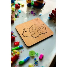 Eğitici Puzzle 4mm Plywood Ahşap Boyanabilir Çocuklar Için Hayvanlar Domuz - Hayvanlar Serisi