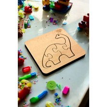 Eğitici Puzzle 4mm Plywood Ahşap Boyanabilir Çocuklar Için Hayvanlar Dinazor - Hayvanlar Serisi