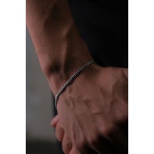 Ricco Jewellery 925 Ayar Gümüş Old Money Oksitli Dolgun Örme Bileklik • Made In Italy