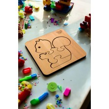 Eğitici Puzzle 4mm Plywood Ahşap Boyanabilir Çocuklar Için Hayvanlar Sincap - Hayvanlar Serisi