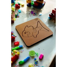 Eğitici Puzzle 4mm Plywood Ahşap Boyanabilir Çocuklar Için Hayvanlar Balık - Hayvanlar Serisi