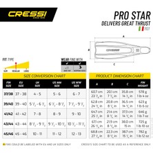 Cressi Pro Star Black 43-44 Palet Maske Şnorkel Seti