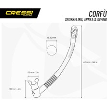 Cressi Corfu Clear/silver/yellow Yetişkin Şnorkel