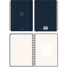 Matt Notebook 2025 Yılı Günlük Spiralli Ajanda 16X24 cm - 12 Aylık Lacivert