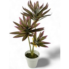 Nettenevime Yapay Çiçek Pembe Yukka Ağacı 60 cm  3dal Salon Çiçeği Beyaz Saksılı Yapay Bitki