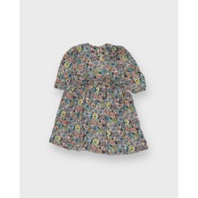 RG Brand Büzgülü Kemerli ve Tokalı Genç Kız Pamuk Kumaş Elbise