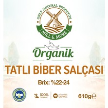 Mill & More Organik Tuzsuz Domates Salçası 650 gr + Organik Tuzsuz Tatlı Biber Salçası 610 gr Seti