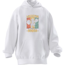 Nmg Tekstil Unisex Premium Pamuk Beyaz  Lifting Mom Baskılı 3 Iplik Kapüşonlu Sweatshirt