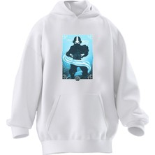 Nmg Tekstil Unisex Premium Pamuk Beyaz Son Hava Bükücü Baskılı 3 Iplik Kapüşonlu Sweatshirt