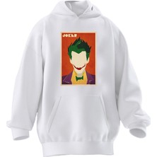 Nmg Tekstil Unisex Premium Pamuk Beyaz  Joker Wallperr Baskılı 3 Iplik Kapüşonlu Sweatshirt