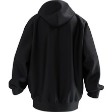 Nmg Tekstil Unisex Premium Pamuk Siyah  Heykel Özgürlük Baskılı 3 Iplik Kapüşonlu Sweatshirt