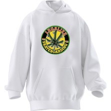 Nmg Tekstil Unisex Premium Pamuk Beyaz  Legalize Kaktüs Baskılı 3 Iplik Kapüşonlu Sweatshirt