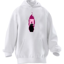 Nmg Tekstil Unisex Premium Pamuk Beyaz  Kupa As Baskılı 3 Iplik Kapüşonlu Sweatshirt