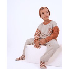 Babybek Collection Babybek Premium Unisex Eşofman Takımı - Kiremit Dama
