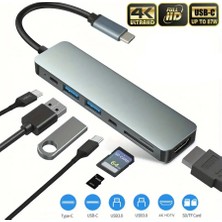 Foxyn Fxn-07 4K 7 In 1 Type-C Macbook Samsung Hp HDMI USB Pd Sd/tf Kart Okuyucu Hub Çevirici Adaptör