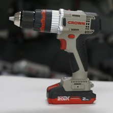 Crown Çift Vitesli Akülü Vidalama 20 V-2 AH CT21075HMX-2 Bmc - Bakır Sargılı Çift Akülü Şarjlı Darbeli Matkap