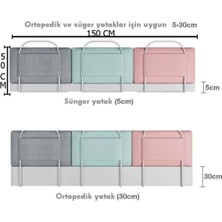 150X50 cm Yatak Bariyeri Lüx Yatak ve Baza Korkuluğu Güvenlik Bariyeri