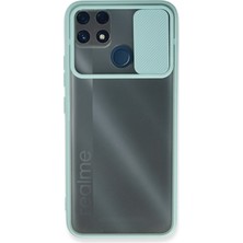 Newface Realme C25S Kılıf Palm Buzlu Kamera Sürgülü Silikon - Turkuaz 13