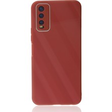 Newface Vivo Y20 Kılıf Glass Kapak - Bordo 13