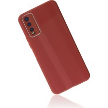 Newface Vivo Y20 Kılıf Glass Kapak - Bordo 13