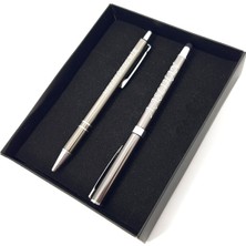 SürLaz Isme Özel 2'li Metal Tükenmez Kalem Seti Touchpad ve Normal Tükenmez Kalem Hediyelik Set