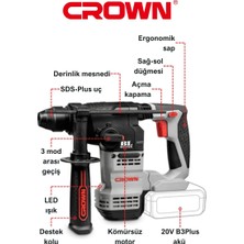 Crown Li-Ion Akülü Kırıcı Delici Matkap Sds Plus 20V-SOLO CT28001HX Bmc | Bakır Sargılı Şarjlı Kırıcı Delici Hilti Matkap