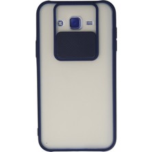 Newface Samsung Galaxy J7 Kılıf Palm Buzlu Kamera Sürgülü Silikon - Lacivert 13