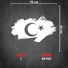 Ay Yıldız Sticker - Türk Bayrağı Sticker - Oto Sticker - Araba Sticker - Kaput Sticker