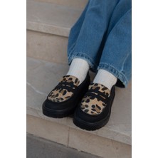 Leopar Detaylı Loafer