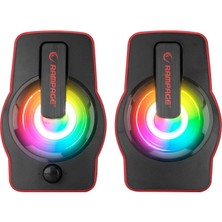 Rampage Rms-G7 Falsetto 2.0 6 Watt Rgb Ledli Kırmızı Multimedia Gaming USB Speaker