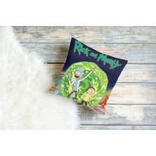 Rick And Morty Desenli Kare Yastık Kılıfı