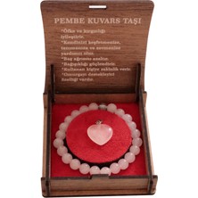 Taru Pasaj Pembe Kuvars Bileklik ve Kolye Seti – Aşkın ve Pozitif Enerjinin Simgesi