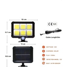 Nirnisa 12 W Hareket Sensörlü Solar LED Lamba Güneş Enerjili Bahçe Depo Duvar Aydınlatma Kapı Işık Lambası