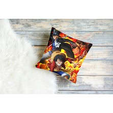 One Piece Luffy  Desenli Kare Yastık Kılıfı