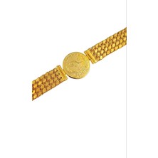 Hg.Aksesuar Kadın Altın Kaplama Arpa Zincirli Reşatlı Bileklik