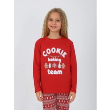 Vitmo Kız Çocuk Uzun Kollu  Pamuklu Pijama Takımı Cookie Team