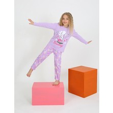 Kız Çocuk Uzun Kollu %100 Pamuklu Pijama Takımı Snuggle Bunny