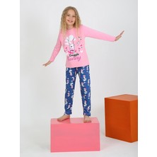 Kız Çocuk Uzun Kollu %100 Pamuklu Pijama Takımı Snuggle Bunny