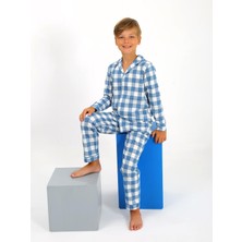 Erkek Çocuk Uzun Kollu %100 Pamuklu Düğmeli Pijama Takımı Vita