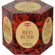 Geri Akış Şelale Kırmızı Gül Kokulu 40 Konik Tütsü - Red Rose Backflow Incense Cones