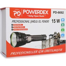 Powerdex Kareem 15 Watt 1000 Lümen Profesyonel Şarjlı El Feneri PD-6692