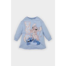 DeFacto Kız Bebek Disney Lilo & Stitch Bisiklet Yaka Uzun Kollu Sweat Elbise D8439A524AU