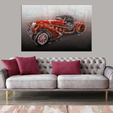 Miyrem Exclusive Serie"  Kırmızı Klasik Araç Kanvas Tablo