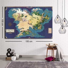 Miyrem Exclusive Serie"  Middle Earth Harita Kanvas Tablo