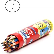 Fatih Kuruboya Tüplü 24 Renk Tam Boy 12'li Renkli Kalem Seti Pratik Kullanım İçin